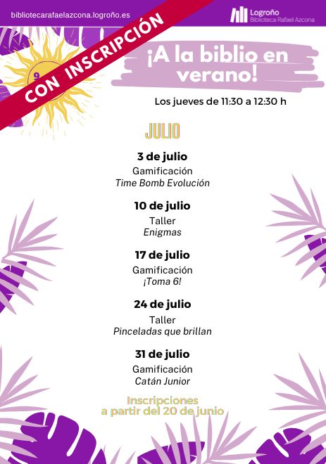 Animación a la lectura JULIO 2025 (9-12 años)