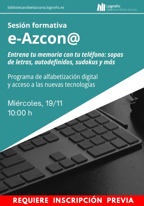 e-Azcon@: Entrena tu memoria con tu teléfono: sopas de letras, autodefinidos, sudokus y más.