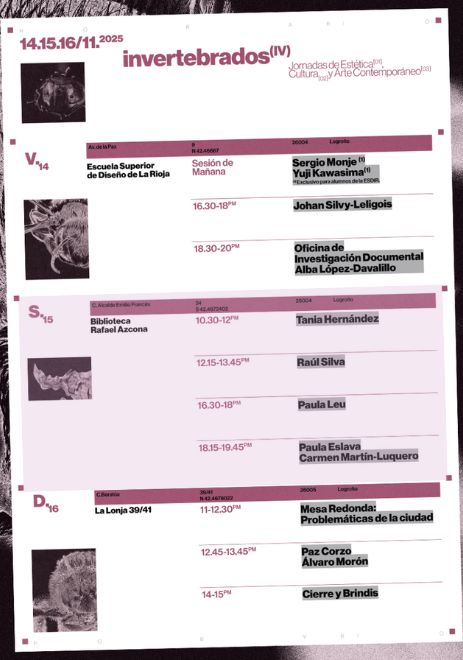 Jornadas de Pensamiento Crítico sobre Estética, Cultura y Arte Contemporáneo – invertebrados IV.