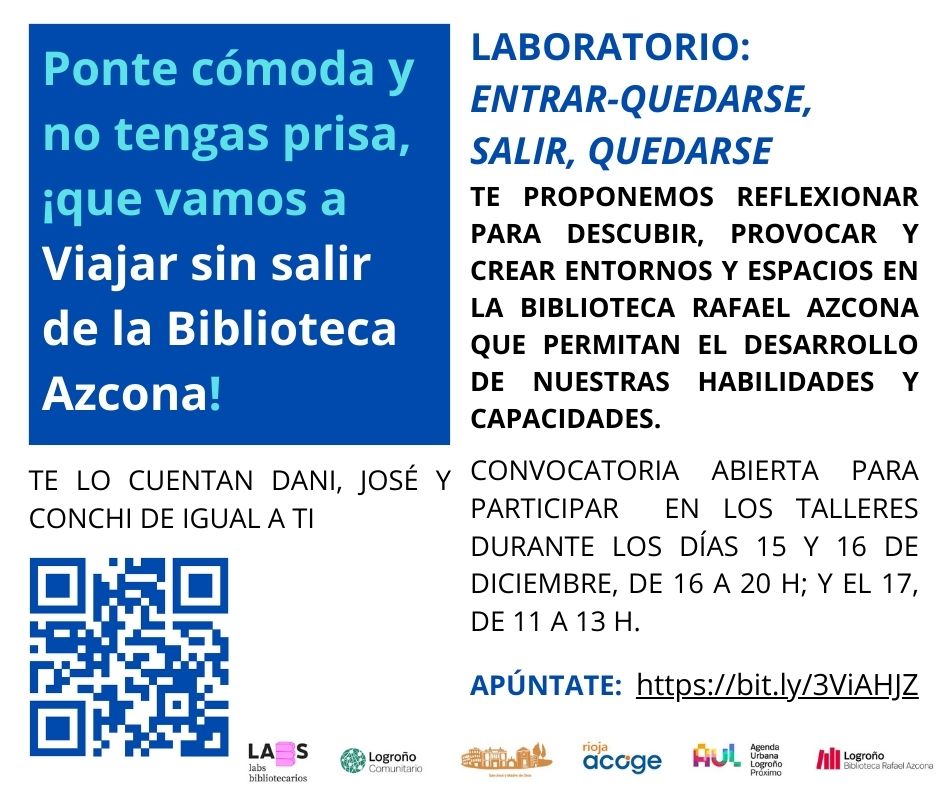 Cartel de VIAJAR SIN SALIR DE LA BIBLIOTECA AZCONA