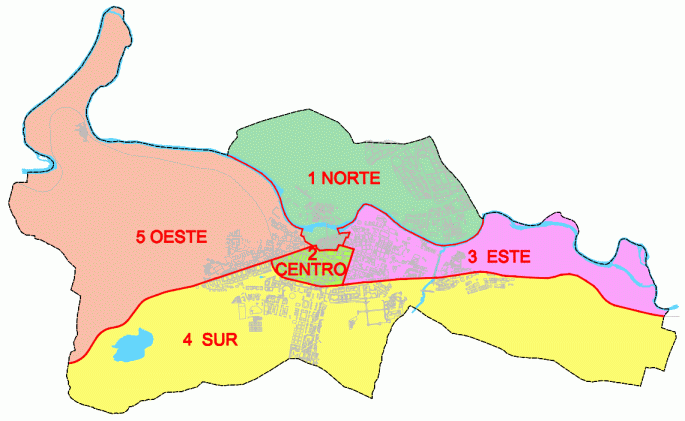 Mapa de Logroño por Distritos